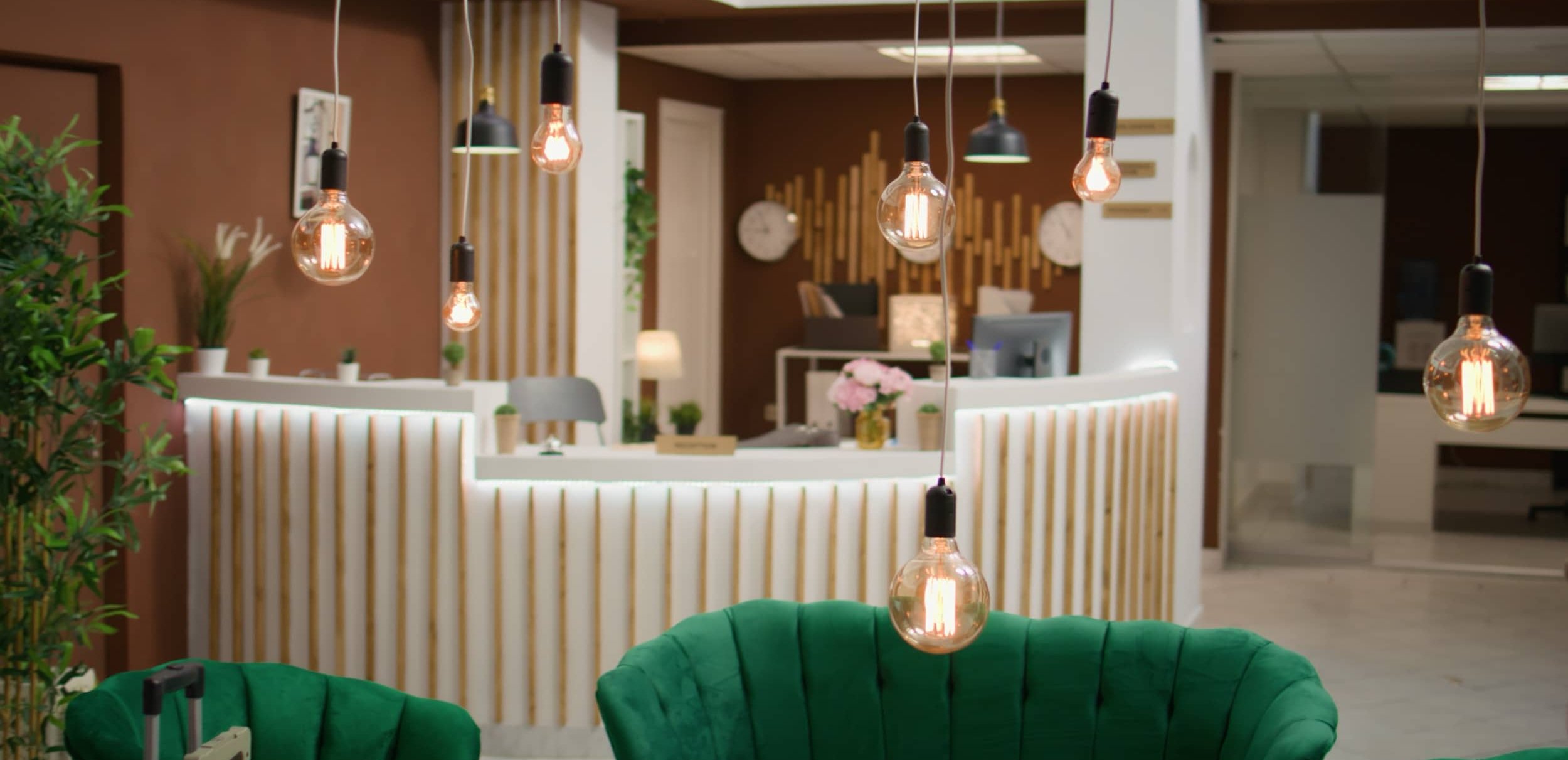 Boutique hotel reception area.