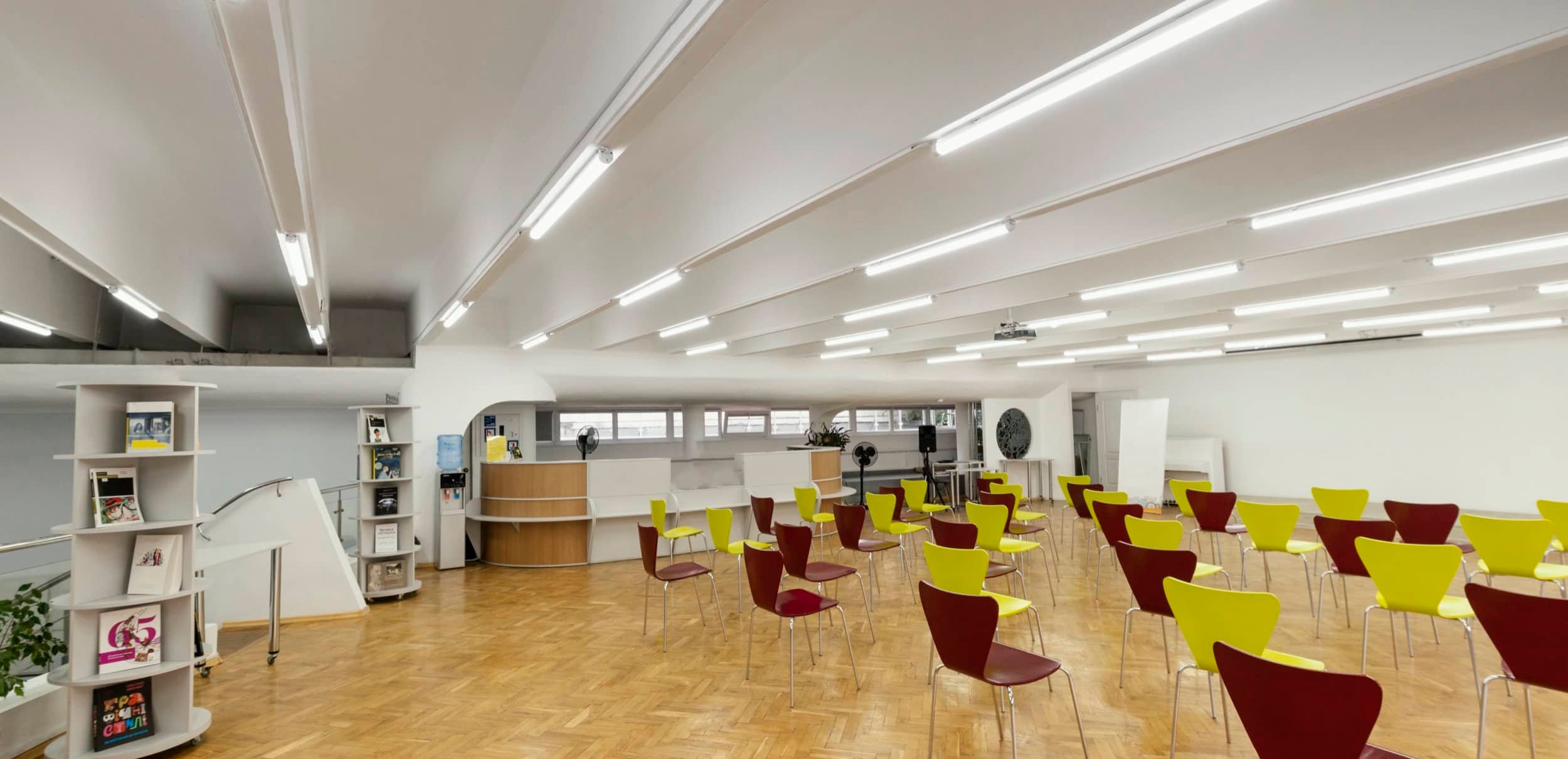 Modern community building interior.