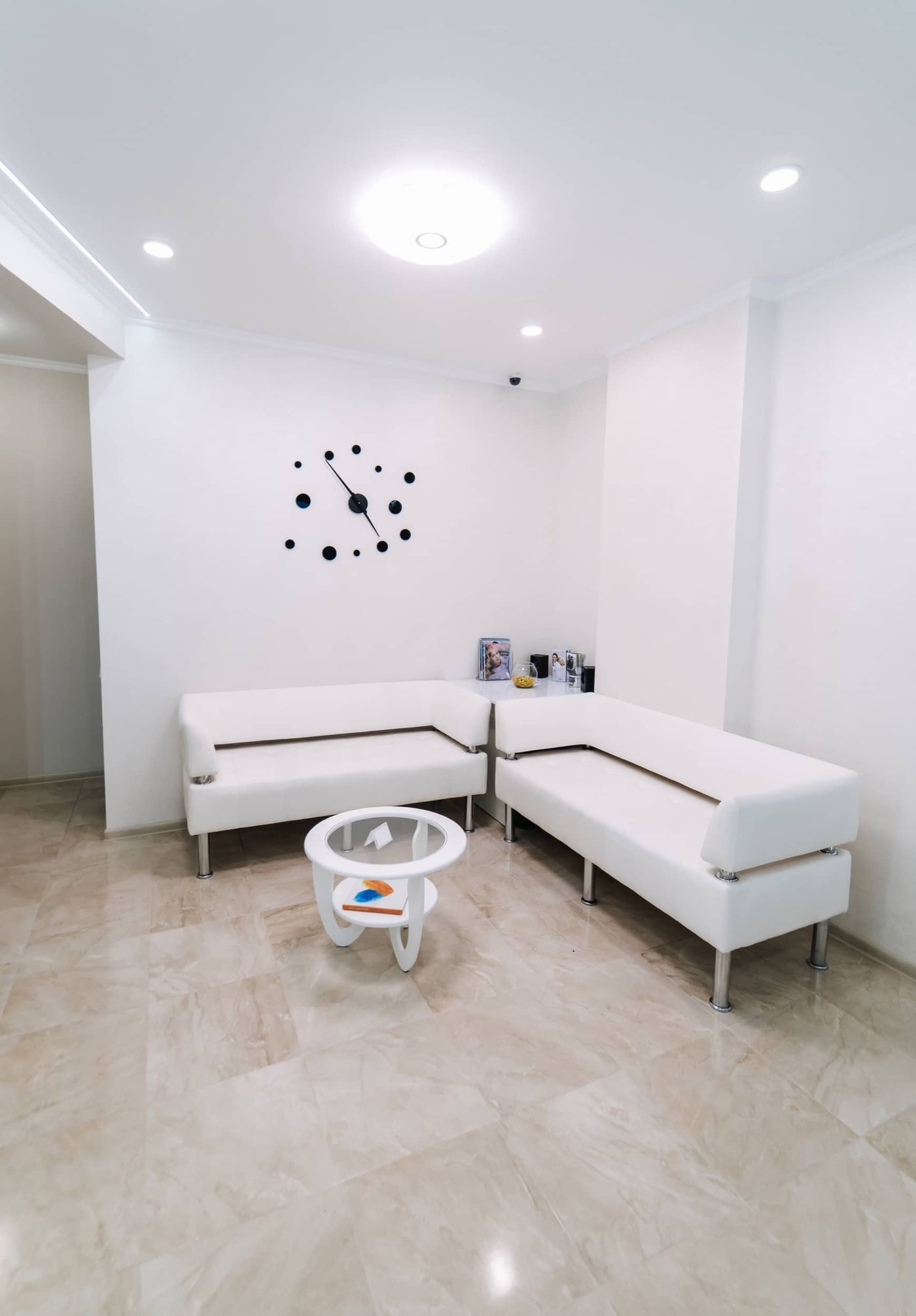 Clean, modern clinic waiting room.