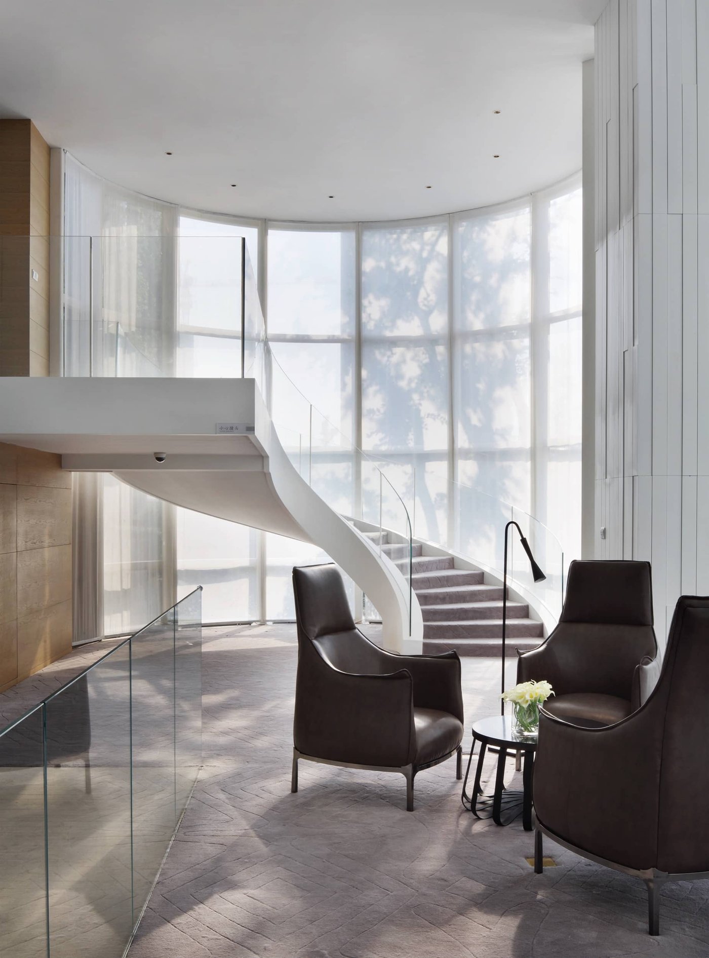 Modern apartment building lobby and common area.